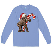 Colony Blue Christmas Candy Cane Baby Gorilla Long Sleeve Tee - LillyAllenDesigns
