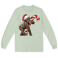 Matcha Christmas Candy Cane Baby Gorilla Long Sleeve Tee - LillyAllenDesigns