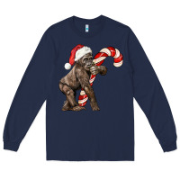 Navy Christmas Candy Cane Baby Gorilla Long Sleeve Tee - LillyAllenDesigns