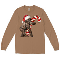 Toasted Coconut Christmas Candy Cane Baby Gorilla Long Sleeve Tee - LillyAllenDesigns