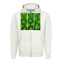 Oatmeal Heather Saint Patricks Day Shamrock And Plaid Zipper Hoodie - RanaPortraitStore