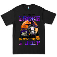 Black my broom broke so now i drive a j.e.e.p witch halloween t shirt Premium Tee - StudioElite