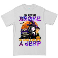 Dove Grey my broom broke so now i drive a j.e.e.p witch halloween t shirt Premium Tee - StudioElite