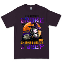 Plum my broom broke so now i drive a j.e.e.p witch halloween t shirt Premium Tee - StudioElite
