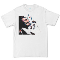 White Original Portrait of Luciano Pavarotti Premium Tee - StudioElite