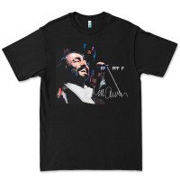 Black Original Portrait of Luciano Pavarotti Premium Tee - StudioElite