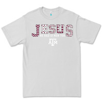 Dove Grey Texas A&m Aggies Jesus - Had 12 Men - Patterned Premium Tee - PixelFlow