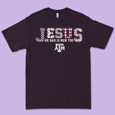 Texas A&m Aggies Jesus - Had 12 Men - Patterned Premium Tee Designed By Pixelflow