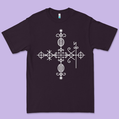 Haitian Veve  Voodoo Symbol T Shirt Premium Tee Designed By Pixelflow