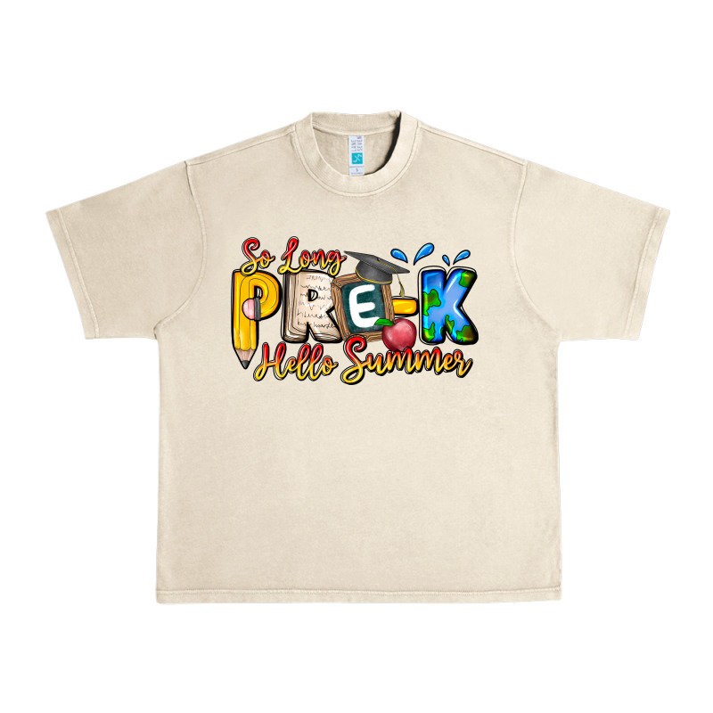 So Long Pre K Hello Summer Urban Heavy Tee by CowhideDigitalArt | Teevron