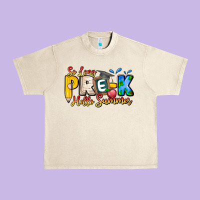 So Long Pre K Hello Summer Urban Heavy Tee Designed By Cowhidedigitalart