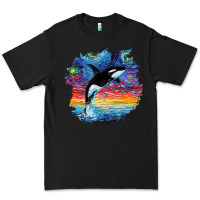 Black Orca Killer Whale Starry Night Impressionist Dog Art By Aja Premium Tee - PixelFlow