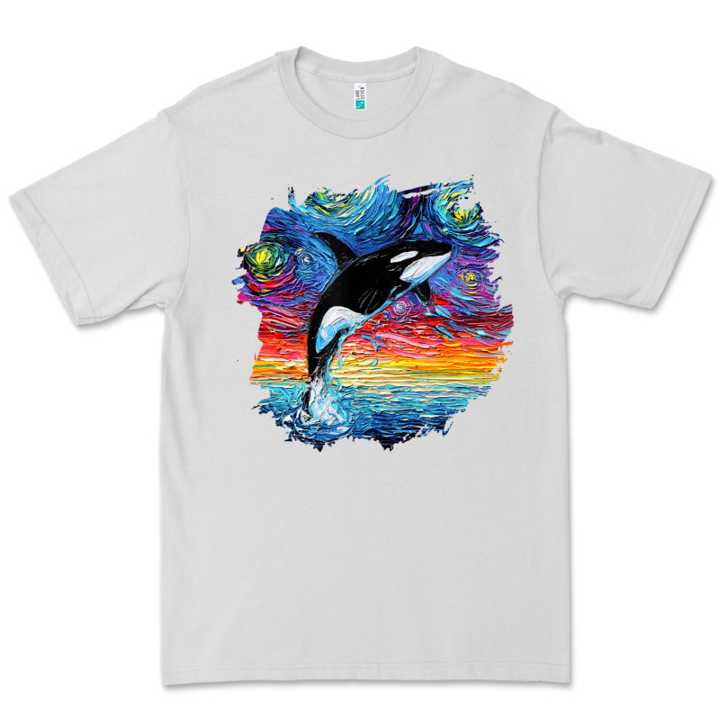 Orca Killer Whale Starry Night Impressionist Dog Art By Aja Premium Tee by PixelFlow | Teevron