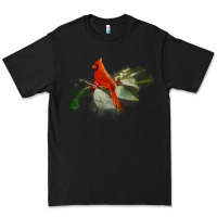 Black wild red cardinal bird long sleeve Premium Tee - PixelFlow