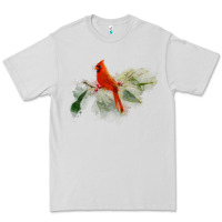 Dove Grey wild red cardinal bird long sleeve Premium Tee - PixelFlow