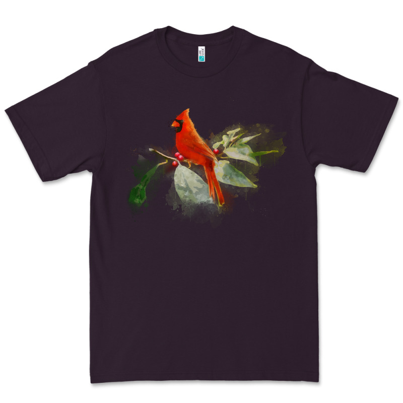Wild Red Cardinal Bird Long Sleeve Premium Tee by PixelFlow | Teevron
