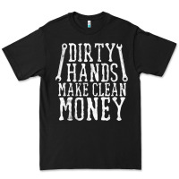 Black dirty hands make clean money t shirt wrench mechanic gift Premium Tee - PixelFlow