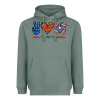 Sage Peace Love America Heavyweight Hoodie - Jasminsmagicworld
