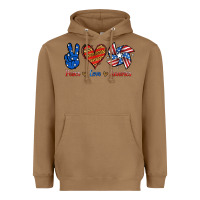 Toasted Coconut Peace Love America Heavyweight Hoodie - Jasminsmagicworld