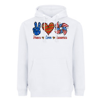 White Peace Love America Heavyweight Hoodie - Jasminsmagicworld