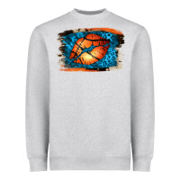 Heather Grey Basketball Lips Heavyweight Sweatshirt - Jasminsmagicworld