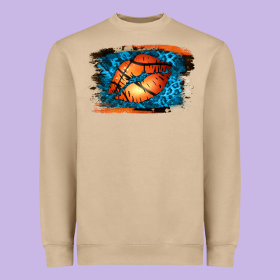 Basketball Lips Heavyweight Sweatshirt Designed By Jasminsmagicworld