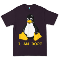 Plum Linux Mascot Tux the Penguin I Am Root TShirt Men Women Kids Premium Tee - PixelFlow