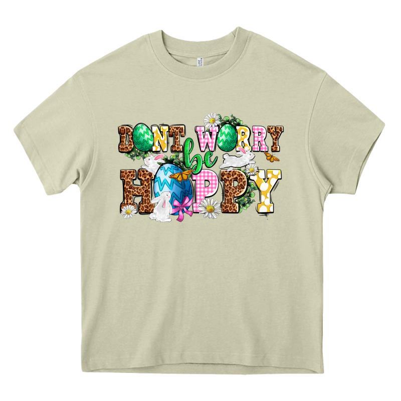 Easter Day Don't Worry Be Hoppy Heavy Core Tee by OliviaCreatesArt | Teevron