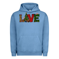 Pigment Pebble Blue christmas tree love Urban Hoodie - RanaPortraitStore