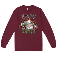 Burgundy howdy santa Long Sleeve Tee - SublimationCraftShop