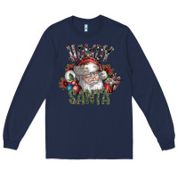 Navy howdy santa Long Sleeve Tee - SublimationCraftShop