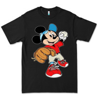 Black micky-playing-baseball-cartoon-illustration-- Premium Tee - PixelFlow