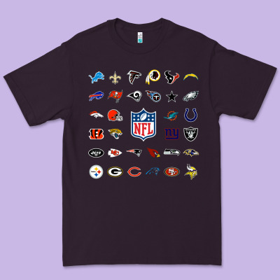 American Football Team Collage    Wall Art Premium Tee Designed By Pixelflow