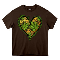 Chocolate Brown pineapple heart Heavy Core Tee - Jasminsmagicworld