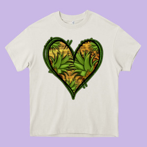 Pineapple Heart Heavy Core Tee Designed By Jasminsmagicworld