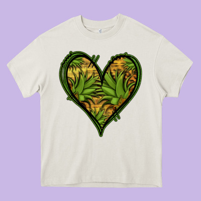 Pineapple Heart Heavy Core Tee Designed By Jasminsmagicworld