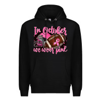 Black in october we wear pink with football Premium Hoodie - BarkalooDesign