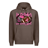 Coffee in october we wear pink with football Premium Hoodie - BarkalooDesign