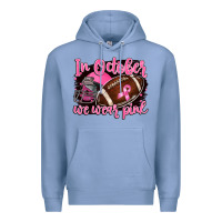 Colony Blue in october we wear pink with football Premium Hoodie - BarkalooDesign