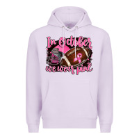 Lilac in october we wear pink with football Premium Hoodie - BarkalooDesign
