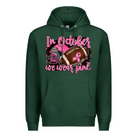 Sports Green in october we wear pink with football Premium Hoodie - BarkalooDesign