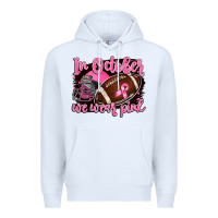 White in october we wear pink with football Premium Hoodie - BarkalooDesign