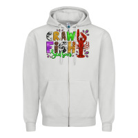 Dove Grey crawfish season mardi gras carnival Zipper Hoodie - Jasminsmagicworld