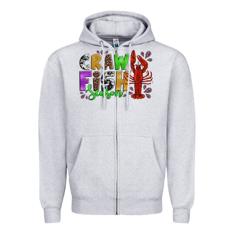 Crawfish Season Mardi Gras Carnival Zipper Hoodie by Jasminsmagicworld | Teevron