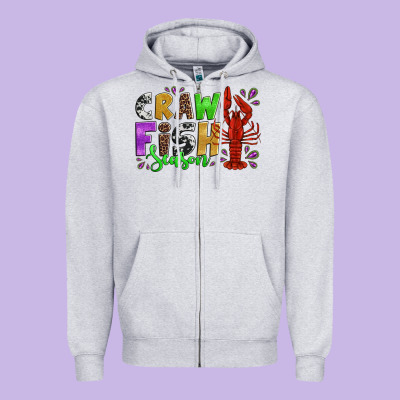 Crawfish Season Mardi Gras Carnival Zipper Hoodie Designed By Jasminsmagicworld