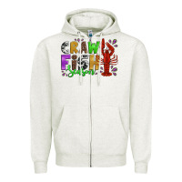 Oatmeal Heather crawfish season mardi gras carnival Zipper Hoodie - Jasminsmagicworld