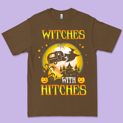 Witches With Hitches Funny Halloween Costume Gift Premium Tee Designed By Pixelflow