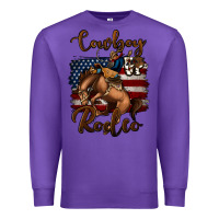 Purple cowboy up rodeo bucking bronco Premium Sweatshirt - Jasminsmagicworld