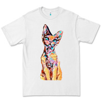 White Colorful Cat Premium Tee - PixelFlow