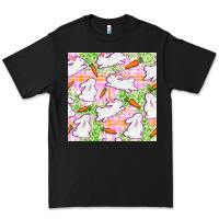 Black Easter Bunnies With Carrots Seamless Pattern Premium Tee - BundleAndBundleShop